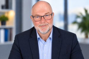 Polished Corporate Portrait in Blue and Gray